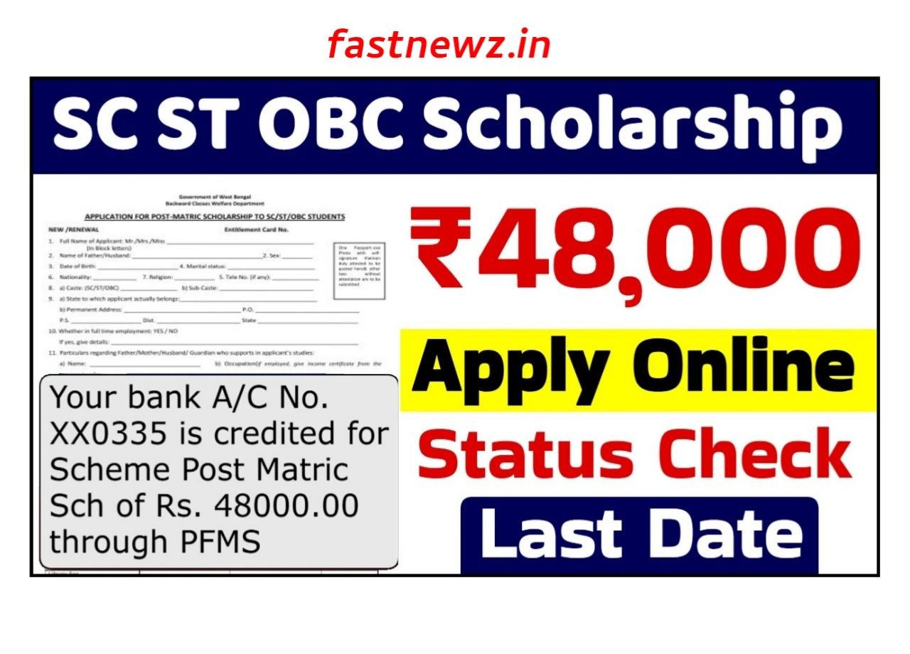 SC ST OBC Scholarship 2025 : एससी एसटी ओबीसी स्कॉलरशिप ऑनलाइन आवेदन शुरू